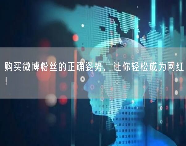 购买微博粉丝的正确姿势，让你轻松成为网红！