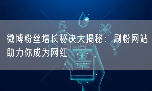 微博粉丝增长秘诀大揭秘：刷粉网站助力你成为网红