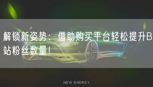 解锁新姿势：借助购买平台轻松提升B站粉丝数量！