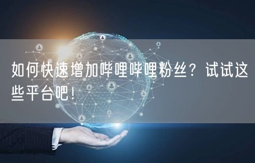 如何快速增加哔哩哔哩粉丝？试试这些平台吧！