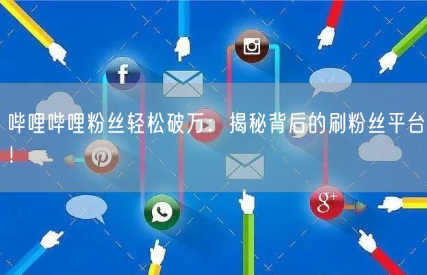 哔哩哔哩粉丝轻松破万：揭秘背后的刷粉丝平台！