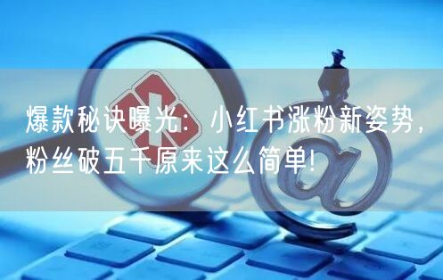 爆款秘诀曝光：小红书涨粉新姿势，粉丝破五千原来这么简单!