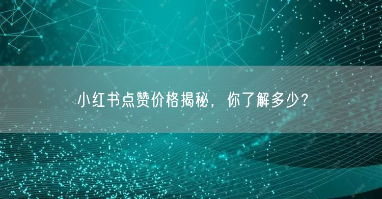 小红书点赞价格揭秘，你了解多少？