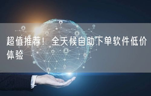 超值推荐！全天候自助下单软件低价体验