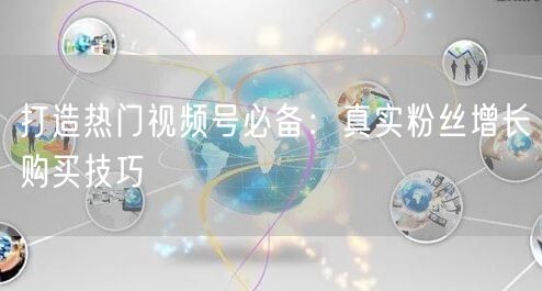 打造热门视频号必备：真实粉丝增长购买技巧