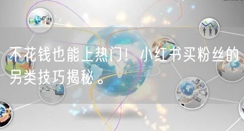 不花钱也能上热门！小红书买粉丝的另类技巧揭秘。