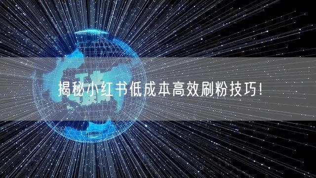揭秘小红书低成本高效刷粉技巧！