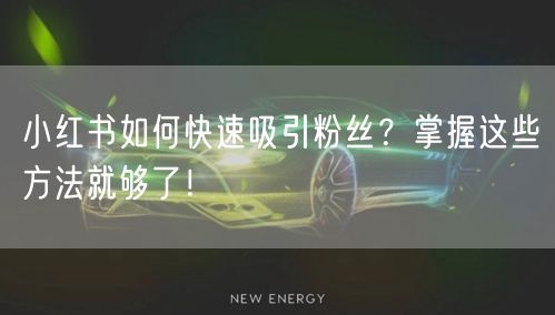 小红书如何快速吸引粉丝？掌握这些方法就够了！