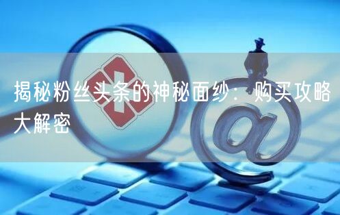 揭秘粉丝头条的神秘面纱：购买攻略大解密