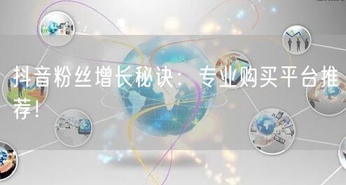 抖音粉丝增长秘诀：专业购买平台推荐！