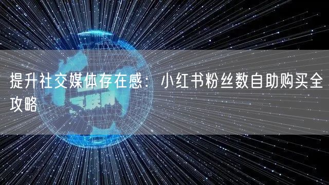 提升社交媒体存在感：小红书粉丝数自助购买全攻略