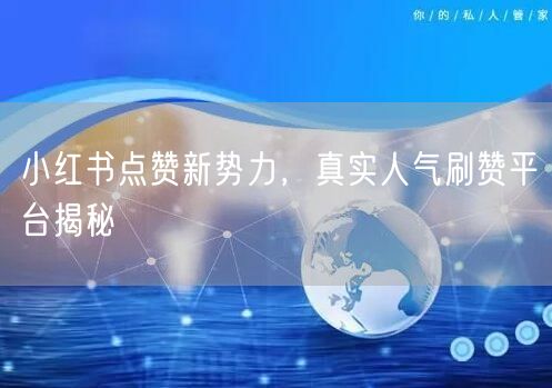 小红书点赞新势力，真实人气刷赞平台揭秘