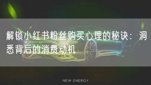 解锁小红书粉丝购买心理的秘诀：洞悉背后的消费动机