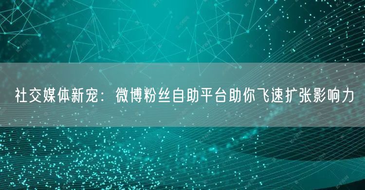 社交媒体新宠：微博粉丝自助平台助你飞速扩张影响力