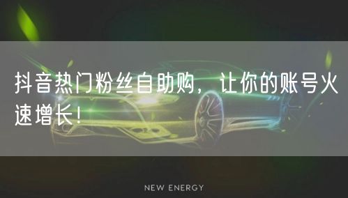 抖音热门粉丝自助购，让你的账号火速增长！