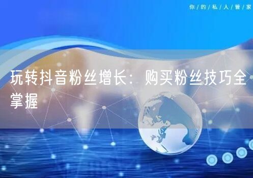 玩转抖音粉丝增长：购买粉丝技巧全掌握