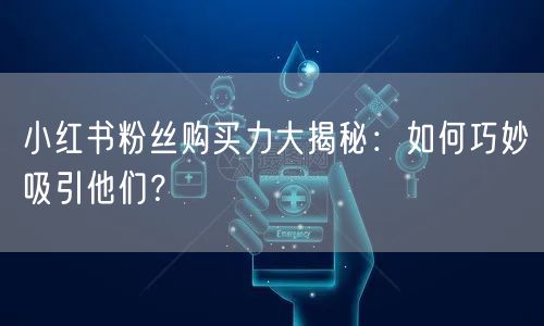 小红书粉丝购买力大揭秘：如何巧妙吸引他们？
