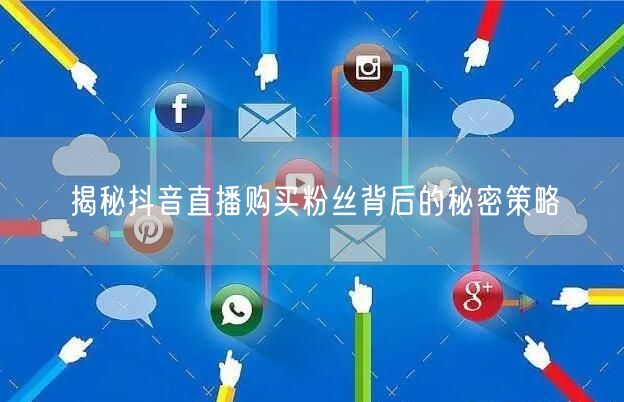 揭秘抖音直播购买粉丝背后的秘密策略