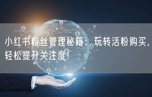 小红书粉丝管理秘籍：玩转活粉购买，轻松提升关注度！