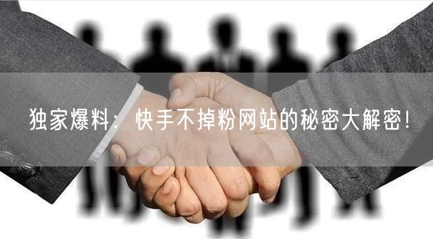 独家爆料：快手不掉粉网站的秘密大解密！