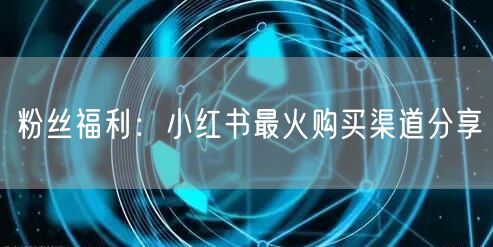 粉丝福利：小红书最火购买渠道分享