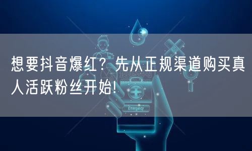 想要抖音爆红？先从正规渠道购买真人活跃粉丝开始!