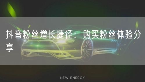 抖音粉丝增长捷径：购买粉丝体验分享