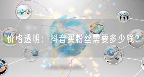 价格透明:抖音买粉丝需要多少钱?