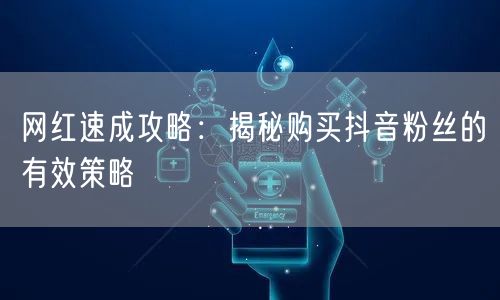 网红速成攻略：揭秘购买抖音粉丝的有效策略